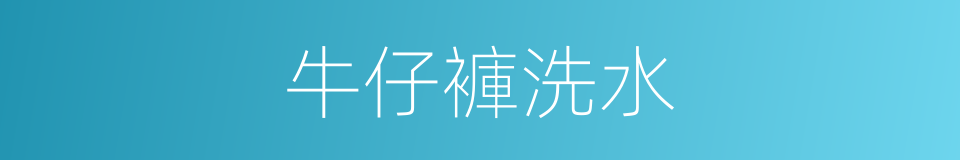 牛仔褲洗水的同義詞