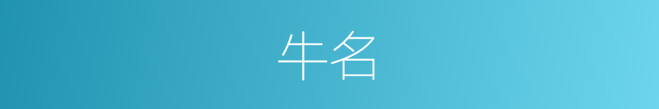 牛名的同义词