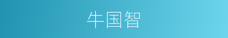 牛国智的同义词