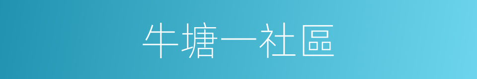 牛塘一社區的同義詞