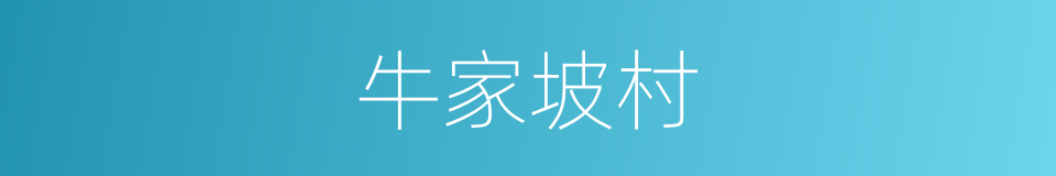 牛家坡村的同义词