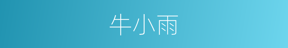 牛小雨的同义词