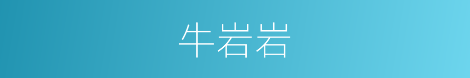 牛岩岩的同义词