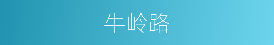 牛岭路的同义词