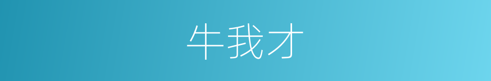 牛我才的同义词