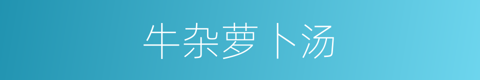 牛杂萝卜汤的同义词