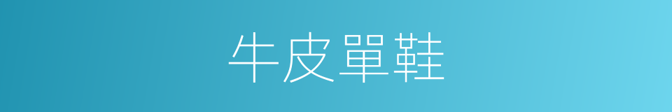 牛皮單鞋的同義詞