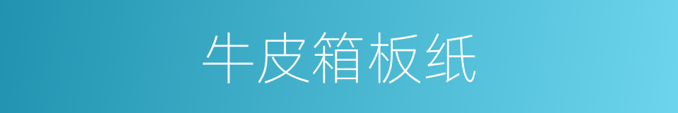 牛皮箱板纸的同义词