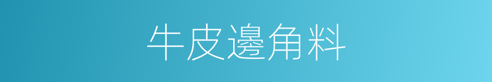 牛皮邊角料的同義詞