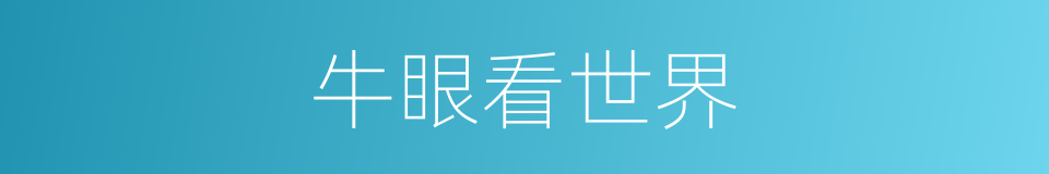 牛眼看世界的同义词