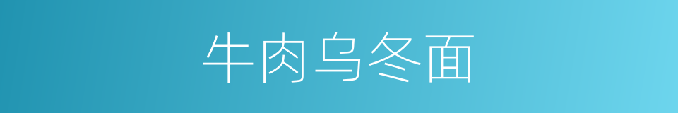 牛肉乌冬面的同义词