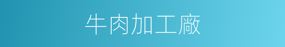 牛肉加工廠的同義詞