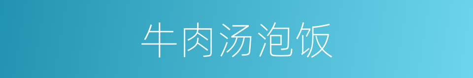 牛肉汤泡饭的同义词