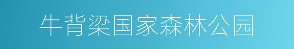 牛背梁国家森林公园的同义词