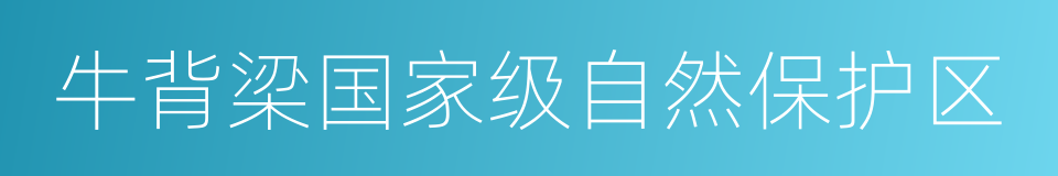 牛背梁国家级自然保护区的同义词