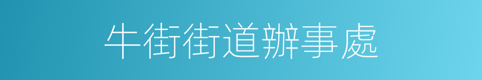 牛街街道辦事處的同義詞