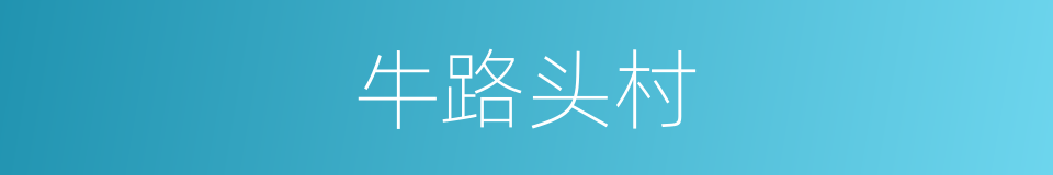 牛路头村的同义词