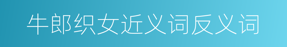 牛郎织女近义词反义词的同义词