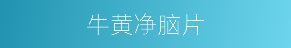 牛黄净脑片的同义词