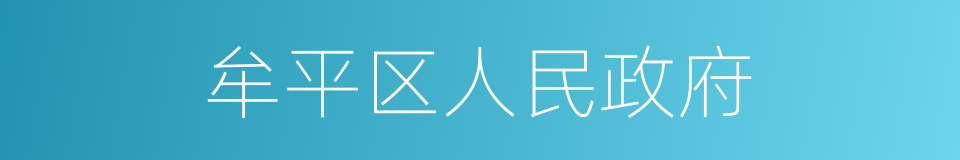 牟平区人民政府的同义词