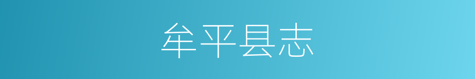 牟平县志的同义词