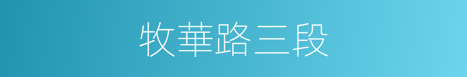 牧華路三段的同義詞