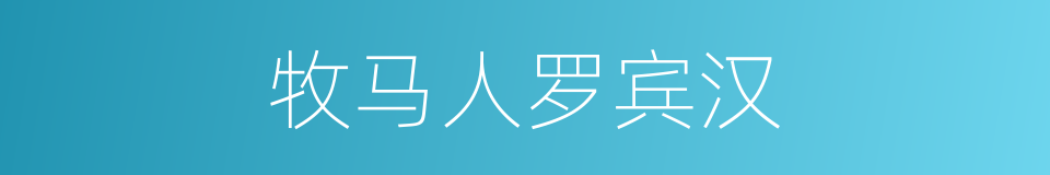 牧马人罗宾汉的同义词