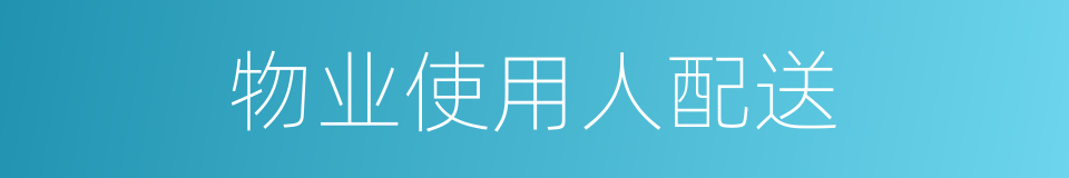 物业使用人配送的同义词