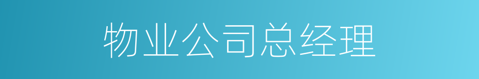 物业公司总经理的同义词
