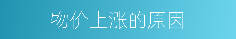 物价上涨的原因的同义词