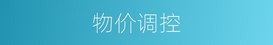 物价调控的同义词