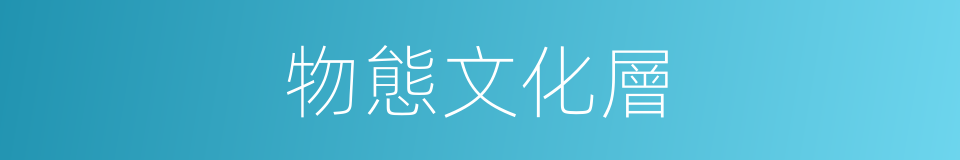 物態文化層的同義詞