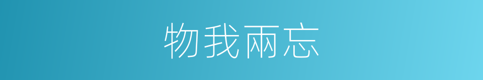 物我兩忘的意思
