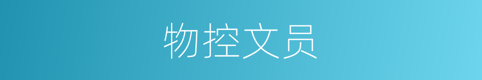 物控文员的意思
