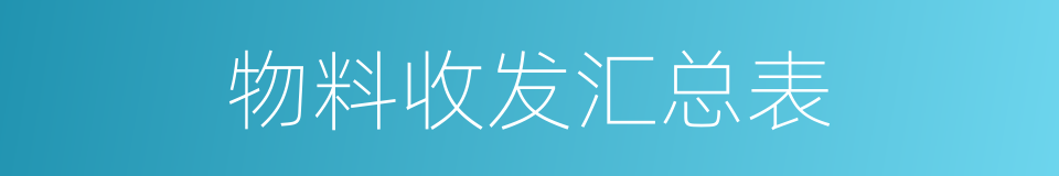 物料收发汇总表的同义词