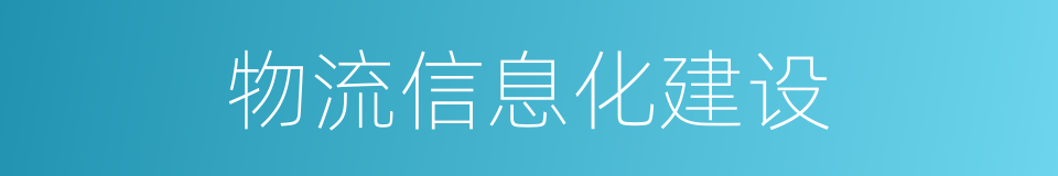 物流信息化建设的同义词