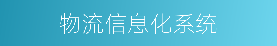 物流信息化系统的同义词