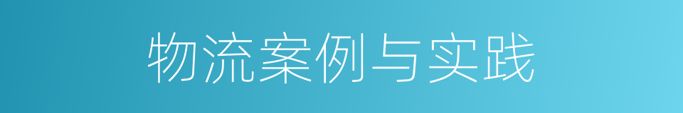 物流案例与实践的同义词