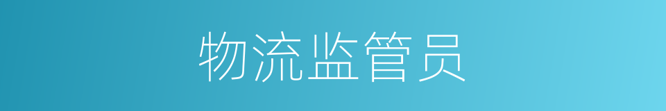 物流监管员的同义词