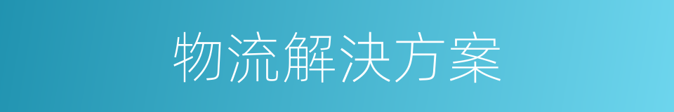 物流解決方案的同義詞