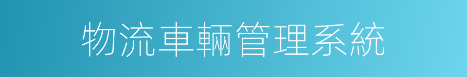 物流車輛管理系統的同義詞
