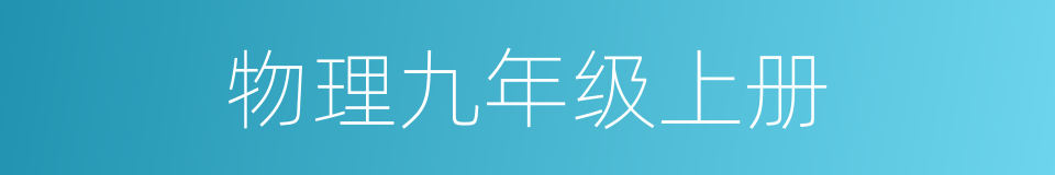 物理九年级上册的同义词