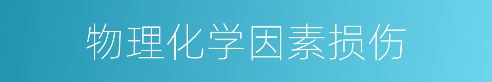 物理化学因素损伤的同义词