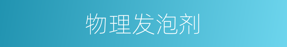 物理发泡剂的同义词