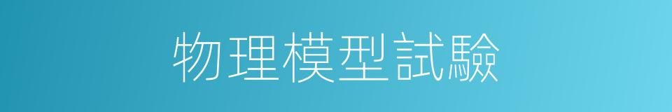 物理模型試驗的同義詞