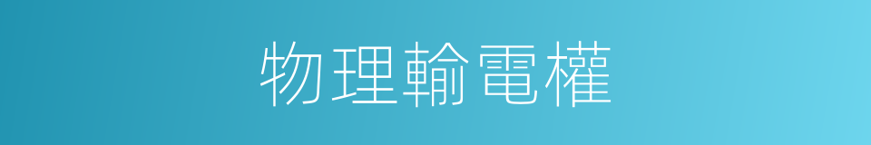 物理輸電權的同義詞