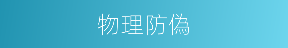 物理防偽的同義詞