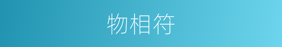 物相符的同义词