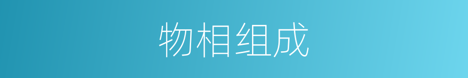 物相组成的同义词