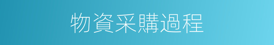 物資采購過程的同義詞